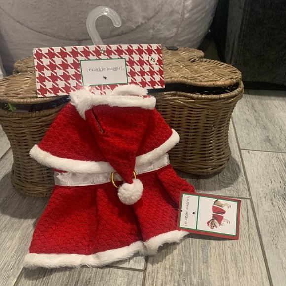 Maggie Waggie Mrs. Claus Christmas Caped Dress with Matching Hat XS NWT - Picture 2 of 11